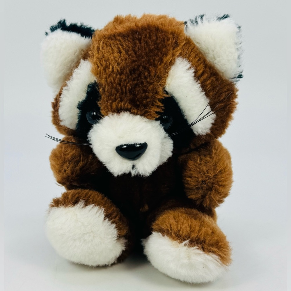 Russ Berrie &Co Reggie Brown RACCOON Small Mini Plush Stuffed Animal 5” VTG